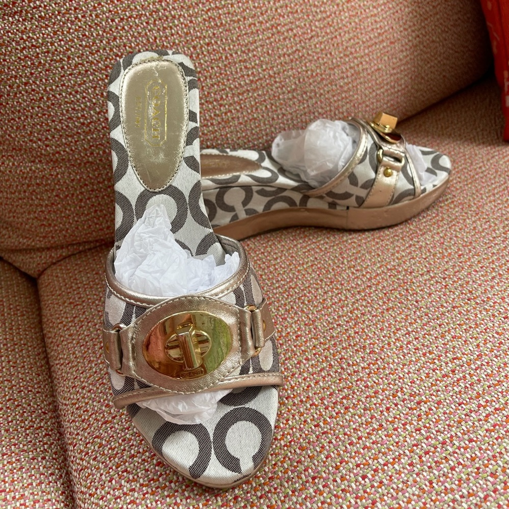 NWOT COACH Platform Wedge-timeless elegance